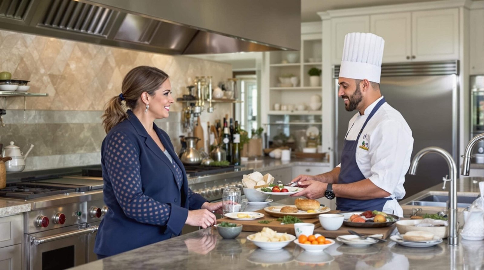 Executive private chef preparing customized meals for a luxury Los Angeles estate