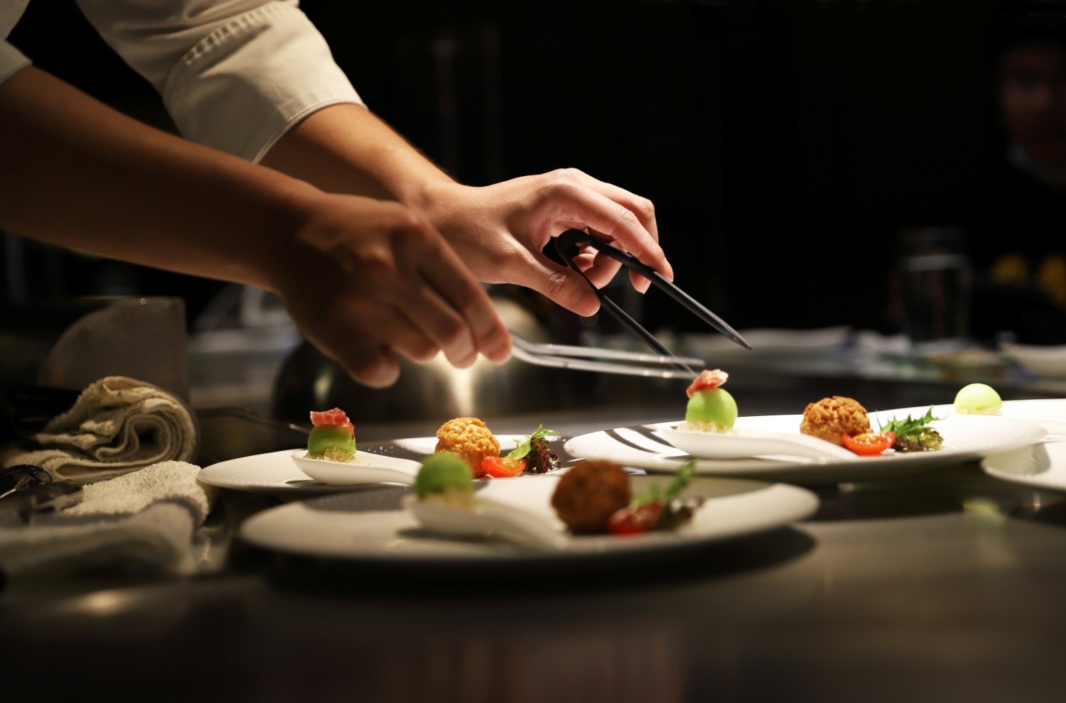 Michelin-level fine dining plating and culinary precision by a private chef.