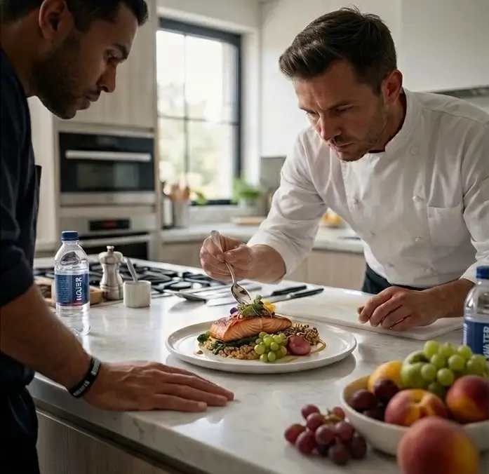 Performance nutrition private chef for NBA, NFL, and MLB athletes providing tailored recovery meals.