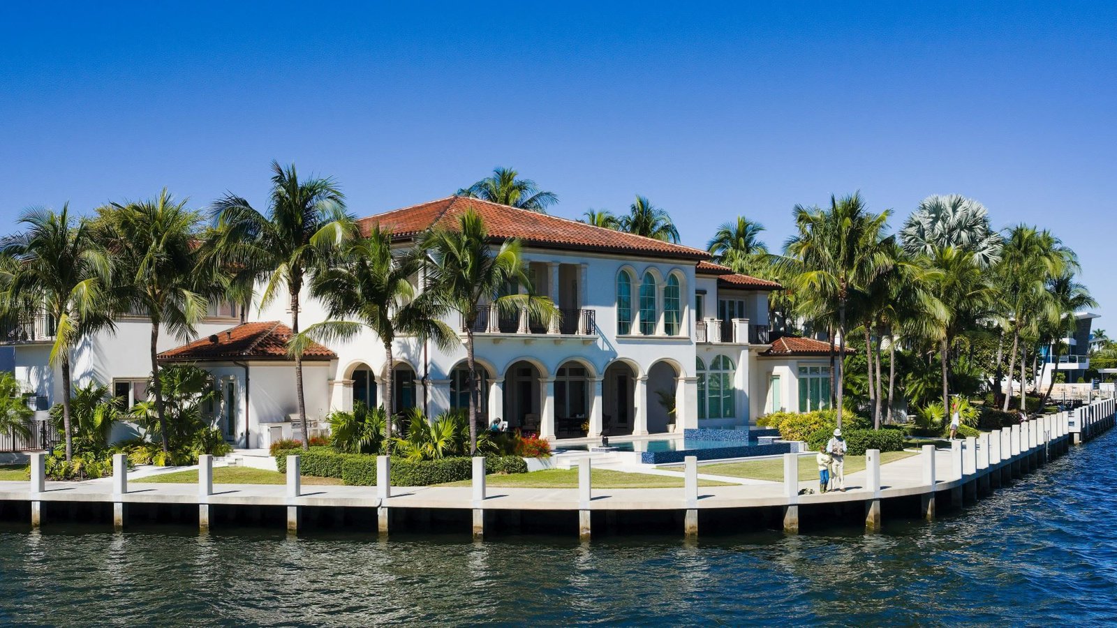 A waterfront UHNW estate with private dockage served by Private Chefs Inc.