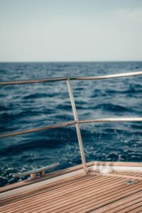 View of the sea from a luxury yacht deck
