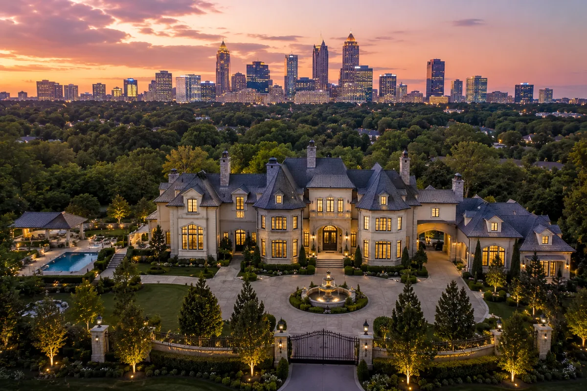 P[ulent Private Estate with the Atlanta Skyline in the back