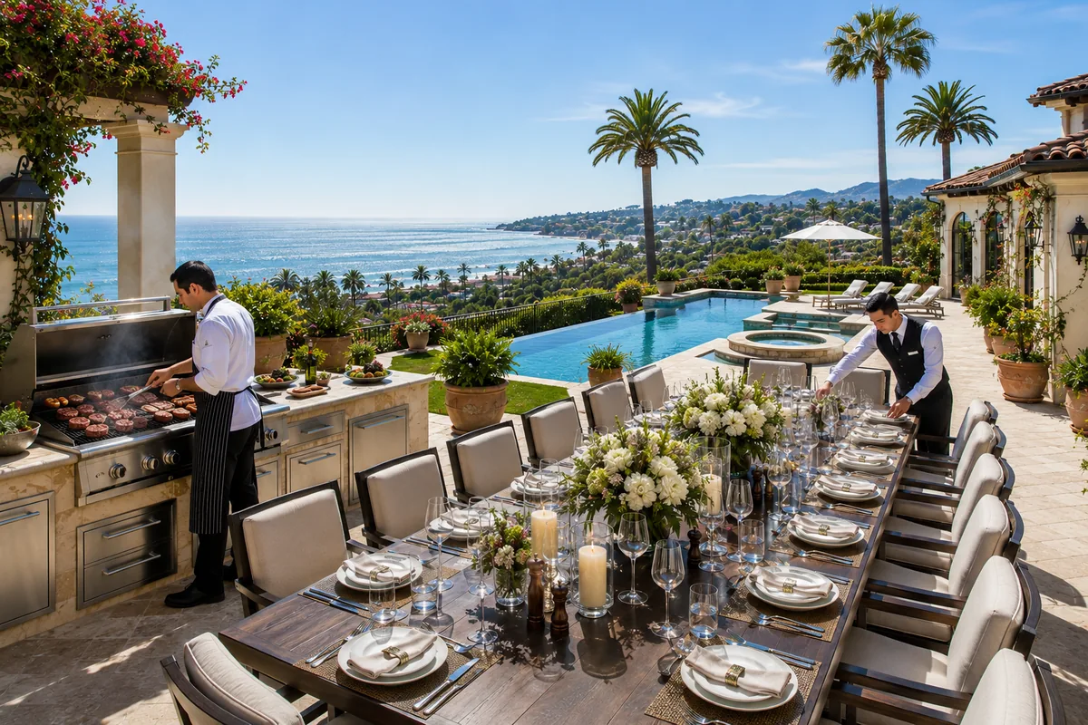 Hire a private chef in Santa Barbara: a luxury Santa Barbara estate served by Private Chefs Inc.